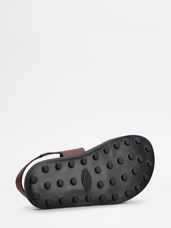 Tod's: Sandali in pelle 20mm - Bordeaux - women_4 | Luisa Via Roma