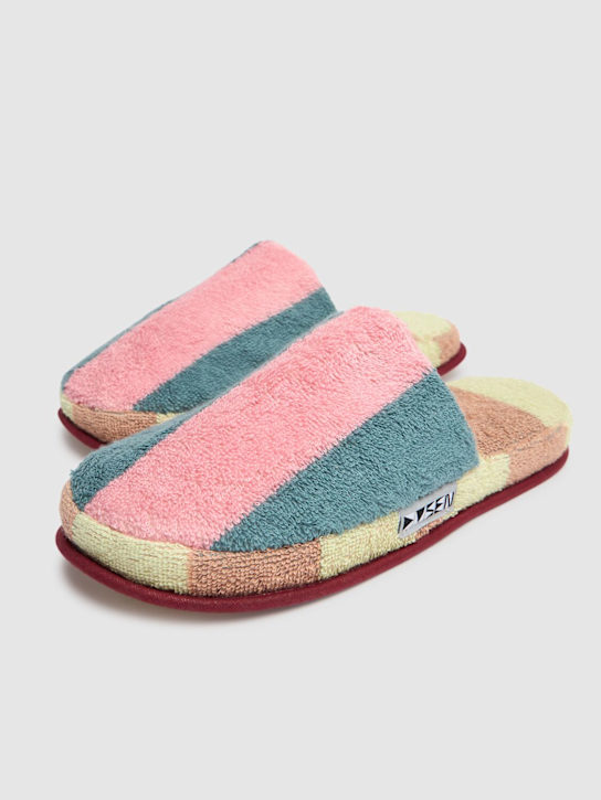 Dusen Dusen: Martine Stripe cotton blend slippers - women_1 | Luisa Via Roma