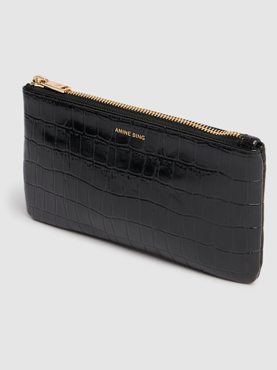 ANINE BING: Elly croc embossed leather pouch - women_1 | Luisa Via Roma