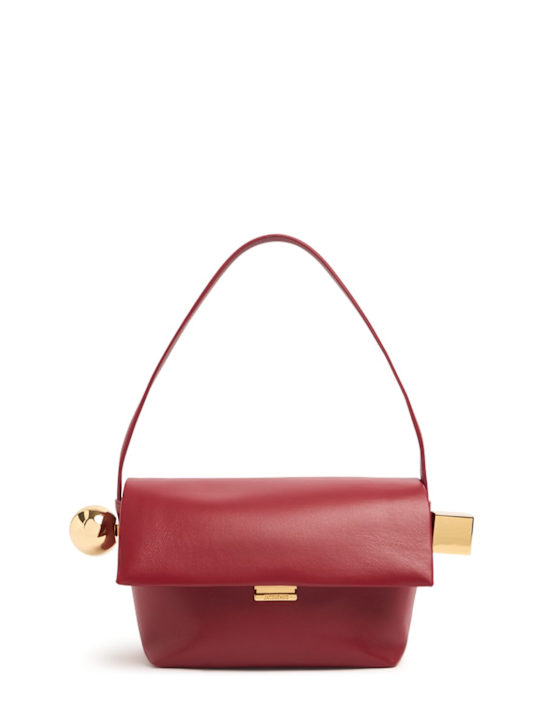 Jacquemus: Le Rond Carre leather shoulder bag - women_0 | Luisa Via Roma