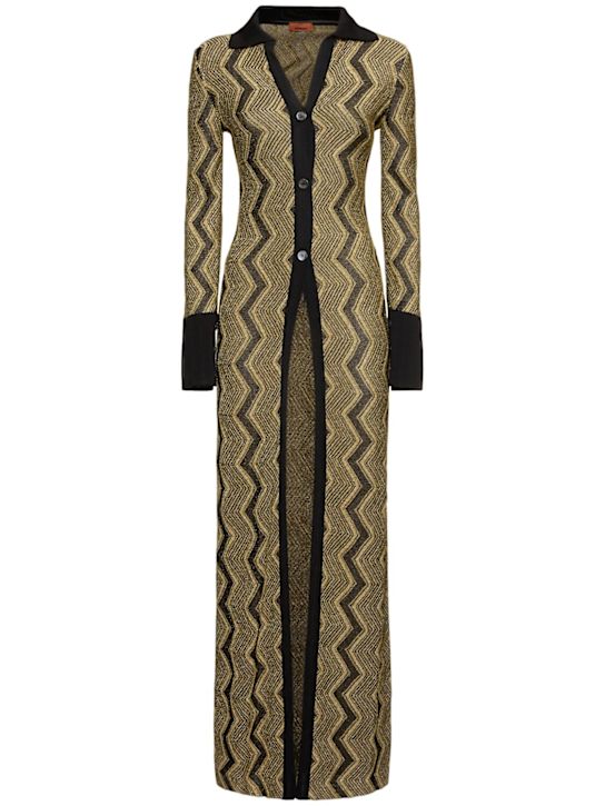 Missoni: Lurex knit long cardigan - women_0 | Luisa Via Roma