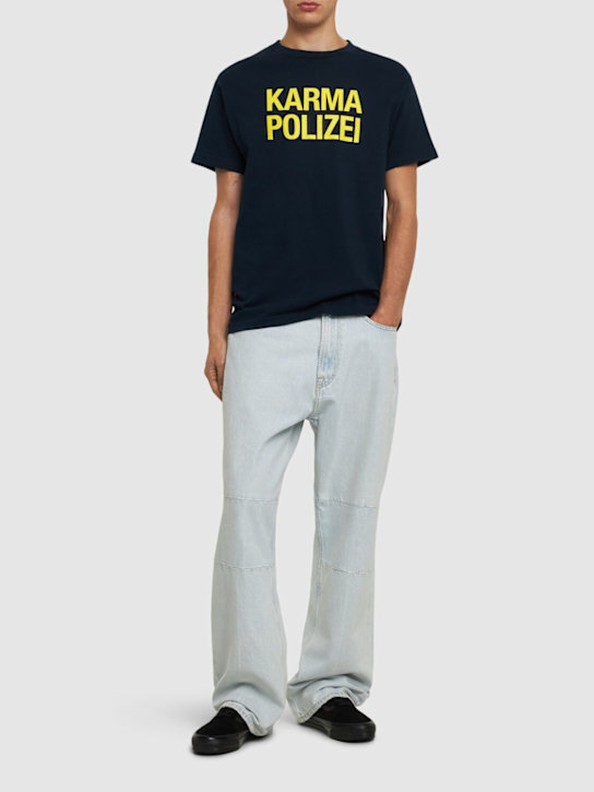 Pleasures: Karma Polizei printed cotton t-shirt - men_1 | Luisa Via Roma
