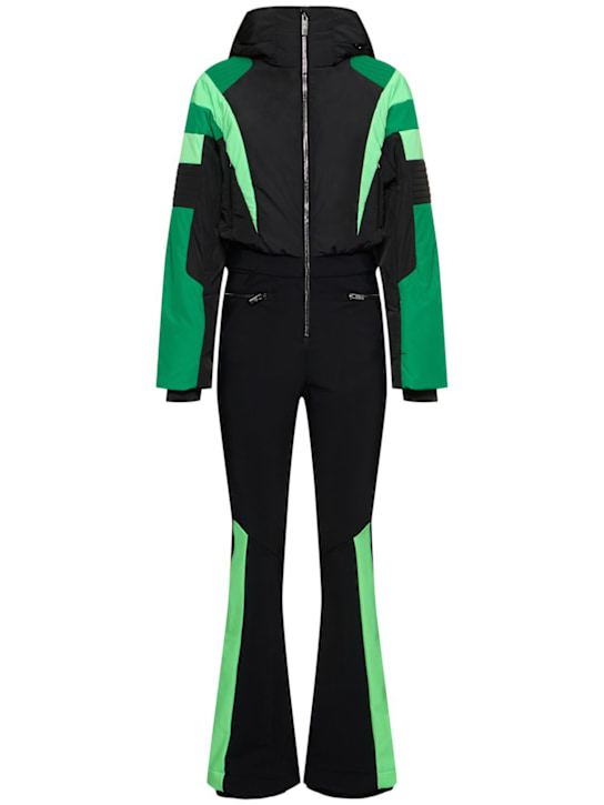 Fusalp: Julienne tech puffer ski suit - Noir/Firefly/Am - women_0 | Luisa Via Roma