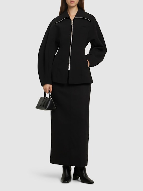 GANNI: カーブスリーブクレープジャケット - women_1 | Luisa Via Roma