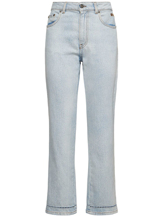 Cotton high rise straight jeans - Thumbnail 1