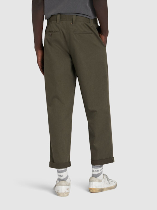 Golden Goose: Skate comfort cotton chino pants - Military Green - men_2 | Luisa Via Roma