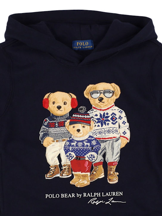 Polo Ralph Lauren: Sweat en coton mélangé à capuche Polar Bear - kids-girls_1 | Luisa Via Roma