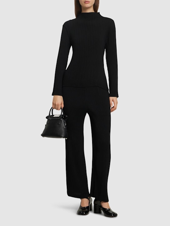 ISSEY MIYAKE: Hatching pleated long sleeve top - women_1 | Luisa Via Roma