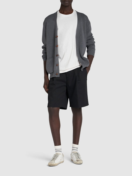 Golden Goose: Golden cotton blend shorts - Black - men_1 | Luisa Via Roma