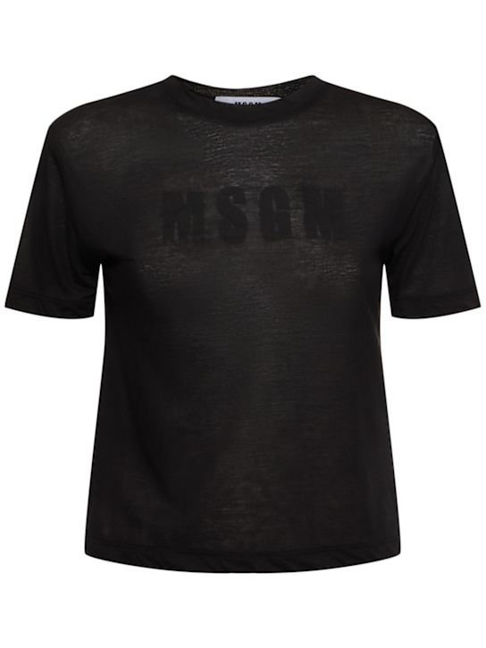 MSGM: T-Shirt aus Jersey mit Logo - women_0 | Luisa Via Roma