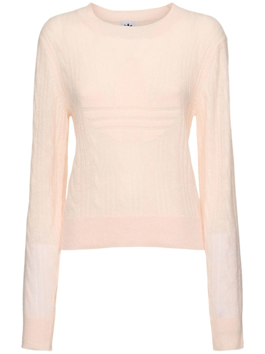 adidas Originals: Trefoil cotton knit sweater - women_0 | Luisa Via Roma