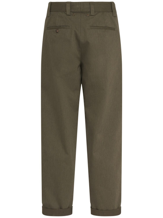 Golden Goose: Skate comfort cotton chino pants - Military Green - men_3 | Luisa Via Roma