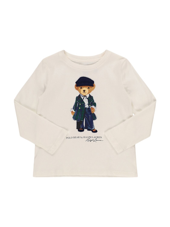 Polo Ralph Lauren: T-shirt maniche lunghe in cotone stampato - kids-girls_0 | Luisa Via Roma