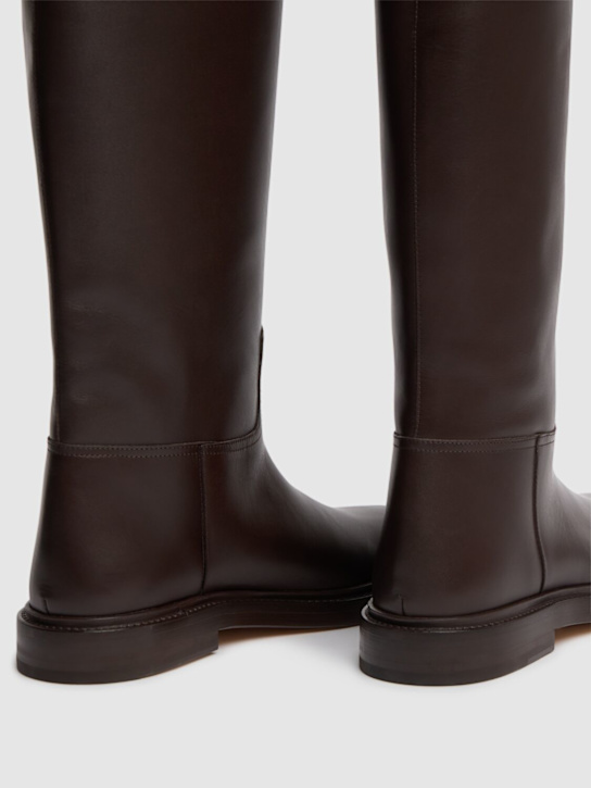 Legres: 20mm Leather riding boots - Dark Brown - women_3 | Luisa Via Roma