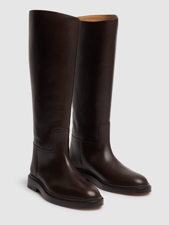 Legres: 20mm Leather riding boots - Dark Brown - women_2 | Luisa Via Roma