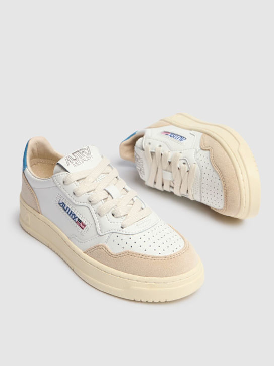 Autry: Medalist lace-up sneakers - White/Blue - kids-boys_1 | Luisa Via Roma