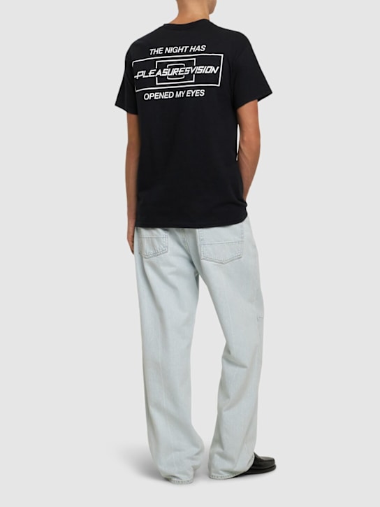 Pleasures: Vision printed cotton t-shirt - Black - men_1 | Luisa Via Roma