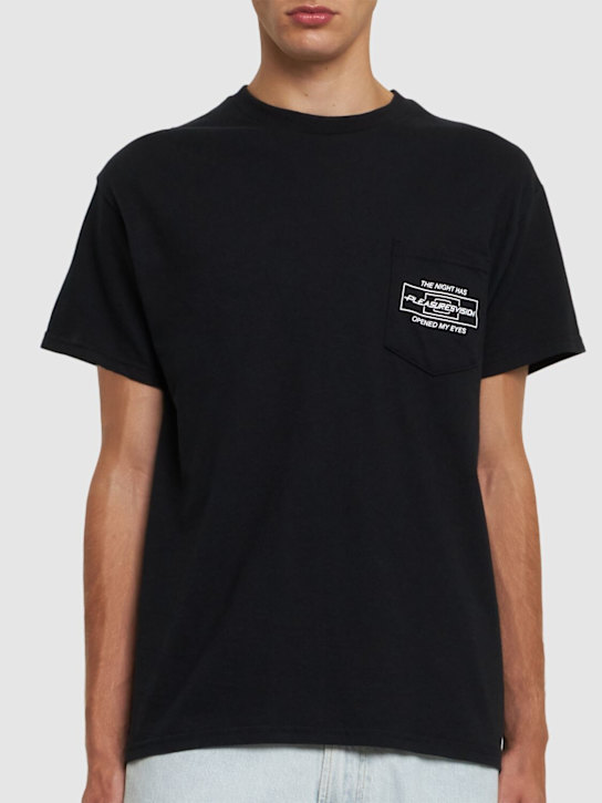 Pleasures: Vision printed cotton t-shirt - Black - men_2 | Luisa Via Roma
