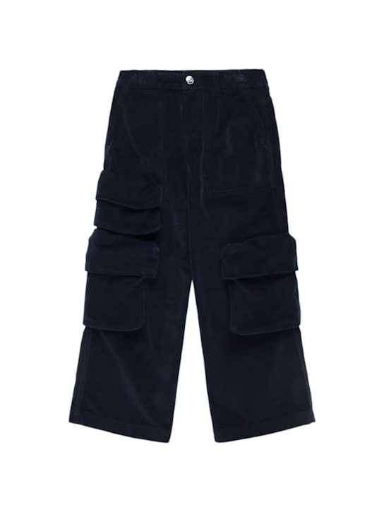 Nine In The Morning: J-Madrid corduroy cargo pants - Dark Blue - kids-boys_0 | Luisa Via Roma