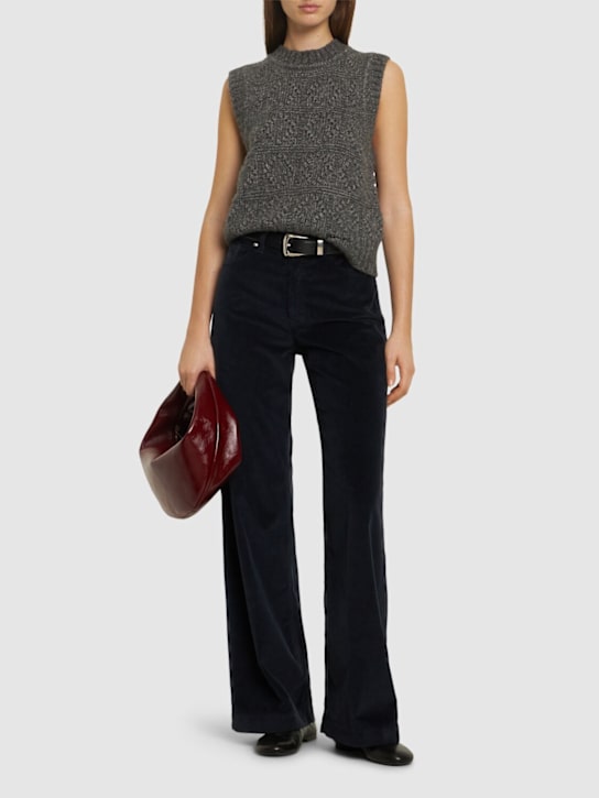 GANNI: Wool & cotton bubble knit vest - women_1 | Luisa Via Roma