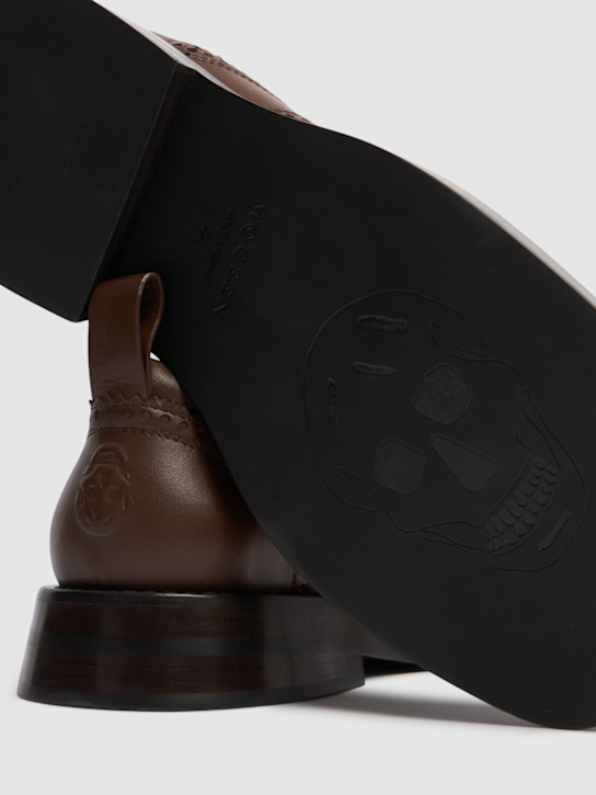 McQueen: Leather lace-up derby shoes - Brown - men_3 | Luisa Via Roma