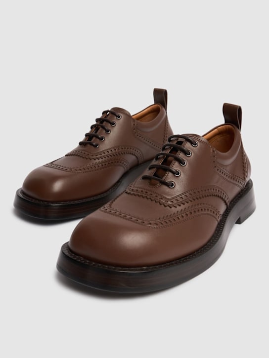McQueen: Leather lace-up derby shoes - Brown - men_2 | Luisa Via Roma
