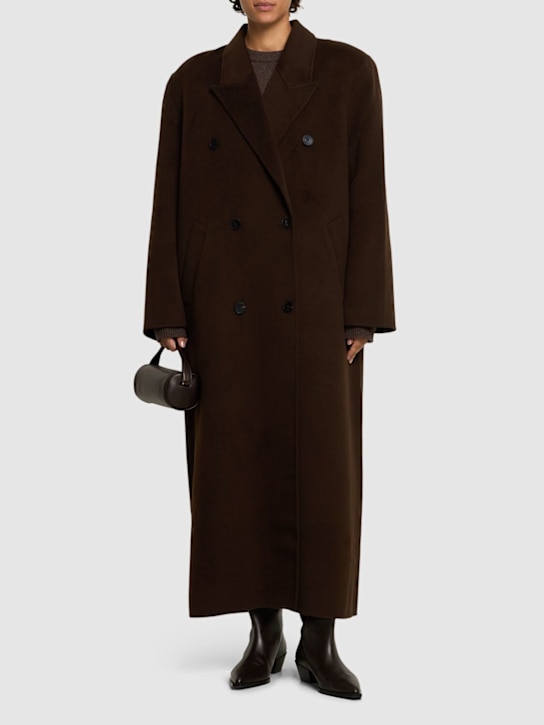 The Frankie Shop: Gaia double breast wool blend coat - women_1 | Luisa Via Roma