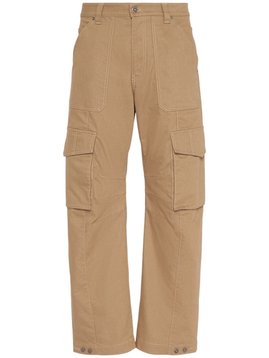 Golden Goose: Golden cotton blend cargo pants - Khaki/Beige - men_0 | Luisa Via Roma