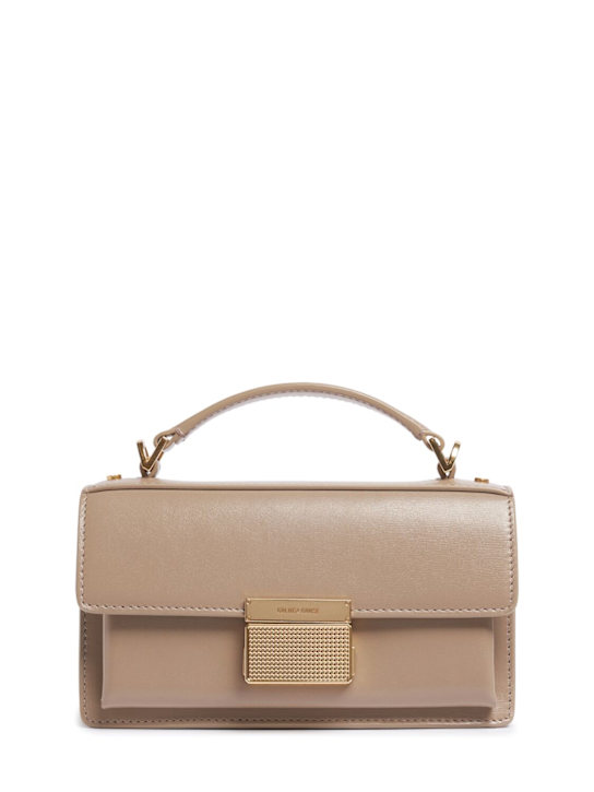 Golden Goose: Small Venezia leather top handle bag - Cappuccino - women_0 | Luisa Via Roma