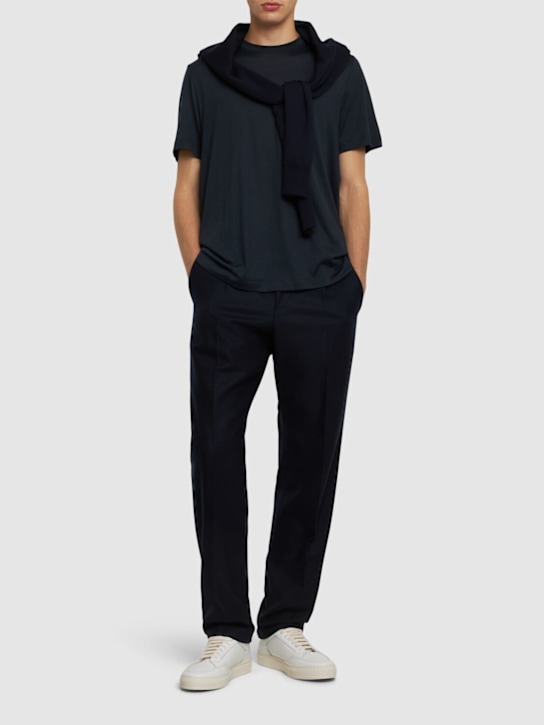 Brioni: Silk & cotton classic t-shirt - men_1 | Luisa Via Roma