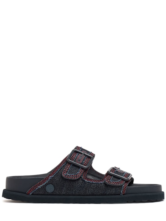 BIRKENSTOCK 1774: 5mm Arizona stonewashed denim sandals - women_0 | Luisa Via Roma