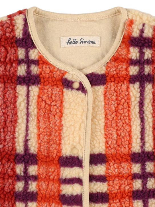 Hello Simone: Gilet in techno con stampa tartan - Multicolore - kids-girls_1 | Luisa Via Roma