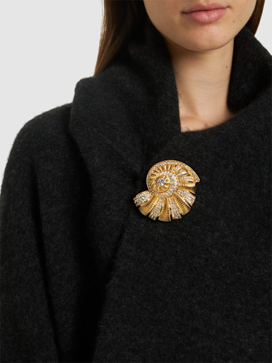Balmain: Snail brooch w/ crystals - women_1 | Luisa Via Roma