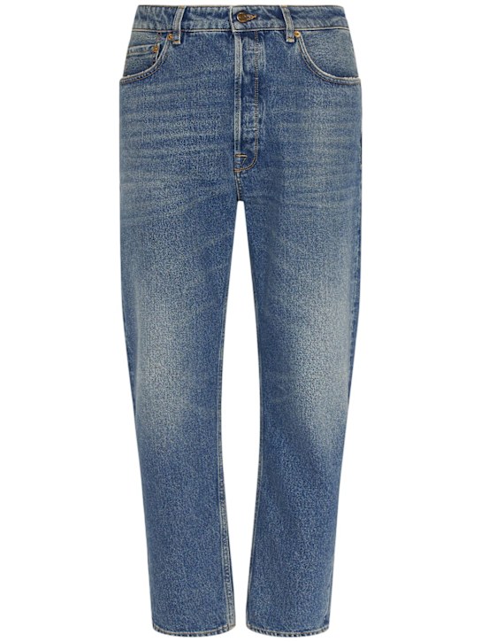 Golden Goose: Golden Happy cotton stonewashed jeans - Blue - men_0 | Luisa Via Roma
