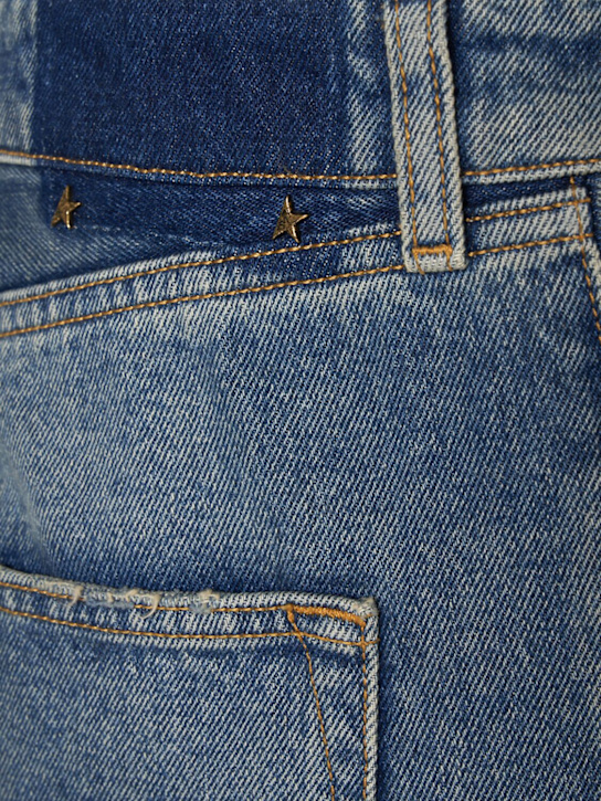 Golden Goose: Golden Happy cotton stonewashed jeans - Blue - men_4 | Luisa Via Roma