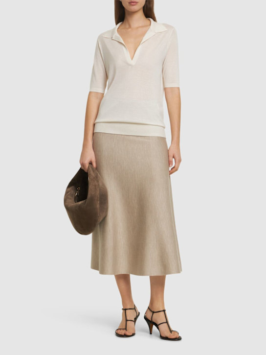 Gabriela Hearst: Jupe mi-longue en maille de laine mélangée Freddie - women_1 | Luisa Via Roma