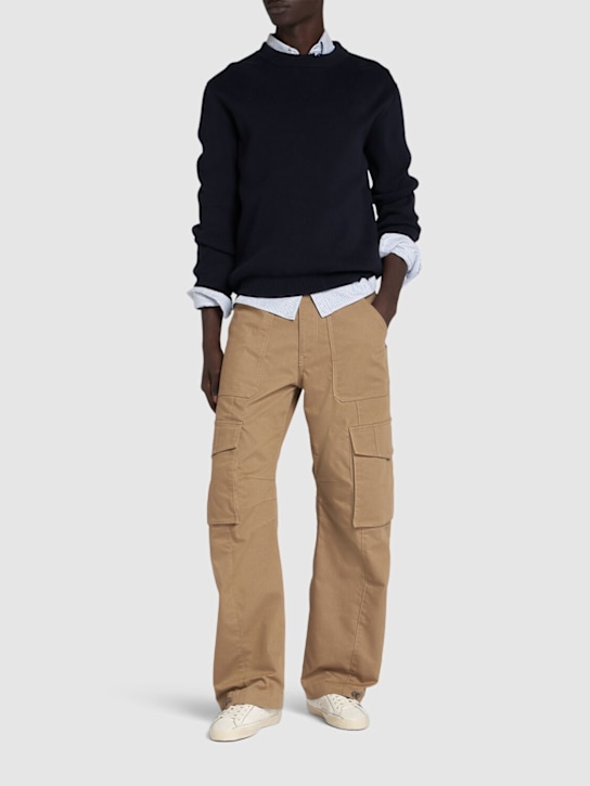 Golden Goose: Golden cotton blend cargo pants - Khaki/Beige - men_1 | Luisa Via Roma