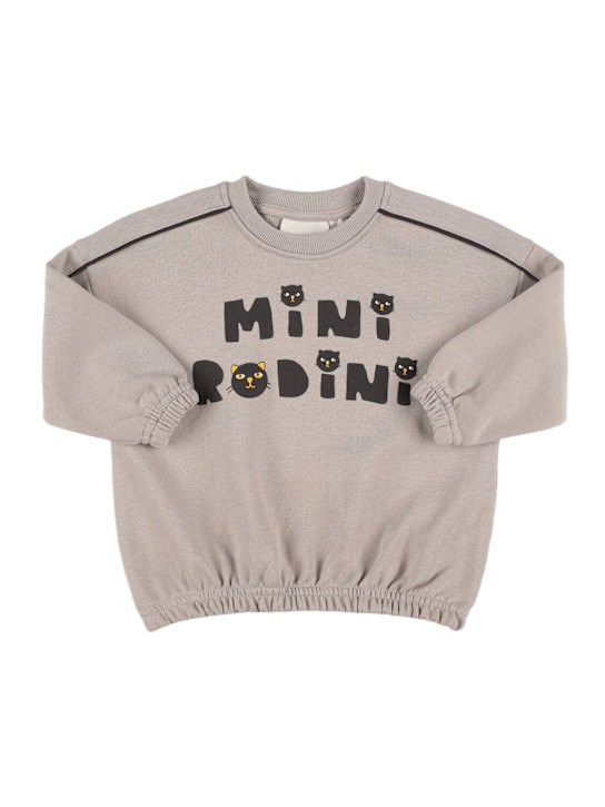 Mini Rodini: Organic cotton crewneck sweatshirt - Grey - kids-boys_0 | Luisa Via Roma