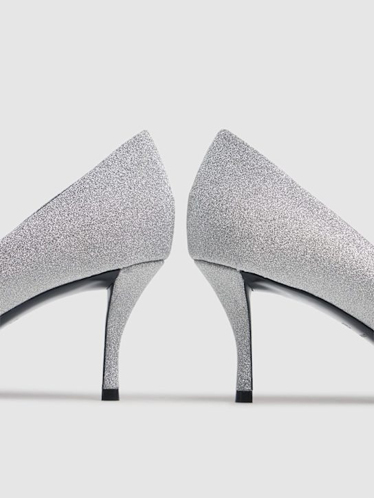 Roger Vivier: 65mm Flower Strass glittered pumps - Silver - women_4 | Luisa Via Roma