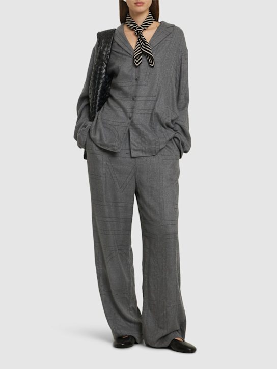 Toteme: Monogram flannel pajama pants - women_1 | Luisa Via Roma