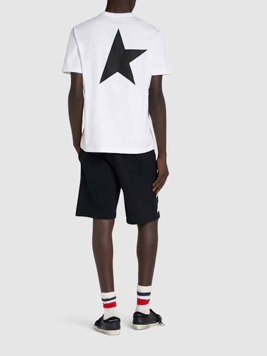 Golden Goose: Big Star logo cotton t-shirt - White - men_1 | Luisa Via Roma