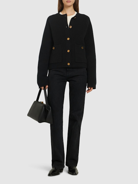 Toteme: Hammered wool blend knit cardigan - women_1 | Luisa Via Roma