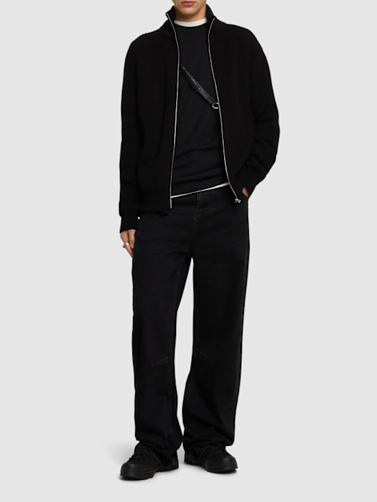 MM6 Maison Margiela: Camionneur zip-up knit jacket - men_1 | Luisa Via Roma