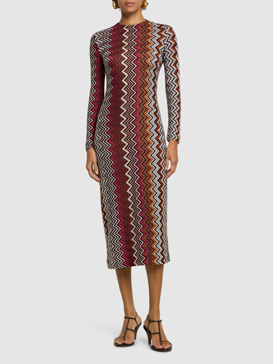 Missoni: Wool blend knit midi dress - women_1 | Luisa Via Roma