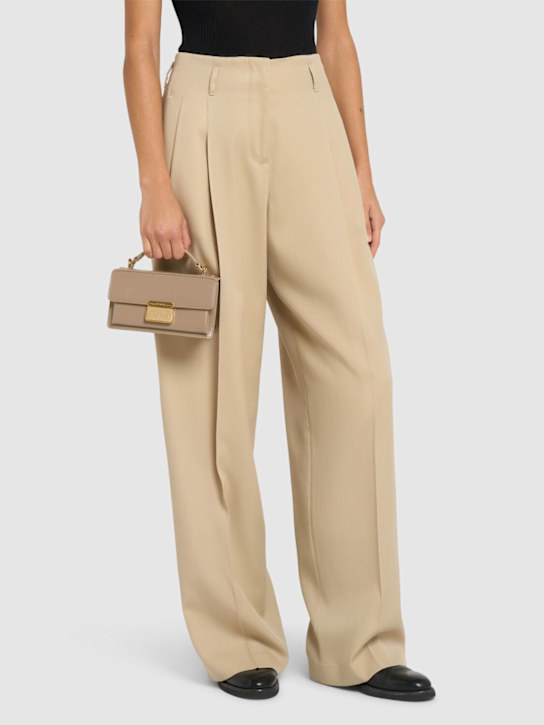 Golden Goose: Small Venezia leather top handle bag - Cappuccino - women_1 | Luisa Via Roma