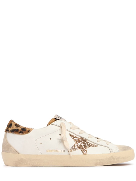 Golden Goose: LVR独家Super-Star麂皮运动鞋 - 白色豹纹 - women_0 | Luisa Via Roma