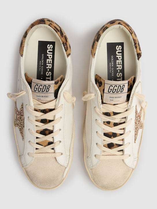 Golden Goose: LVR独家Super-Star麂皮运动鞋 - 白色豹纹 - women_4 | Luisa Via Roma