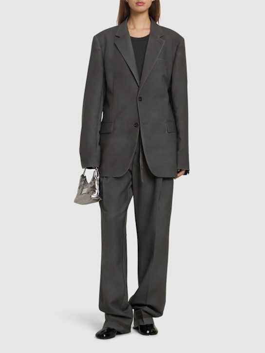 Maison Margiela: Single breast wool & mohair blazer - women_1 | Luisa Via Roma