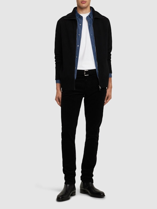 Tagliatore: Full-zip wool blend cardigan - men_1 | Luisa Via Roma