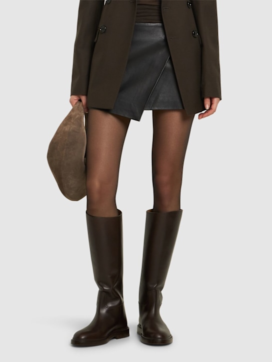 Legres: 20mm Leather riding boots - Dark Brown - women_1 | Luisa Via Roma